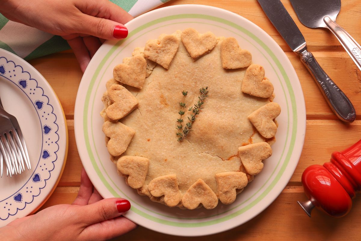 Torta de camarão com palmito