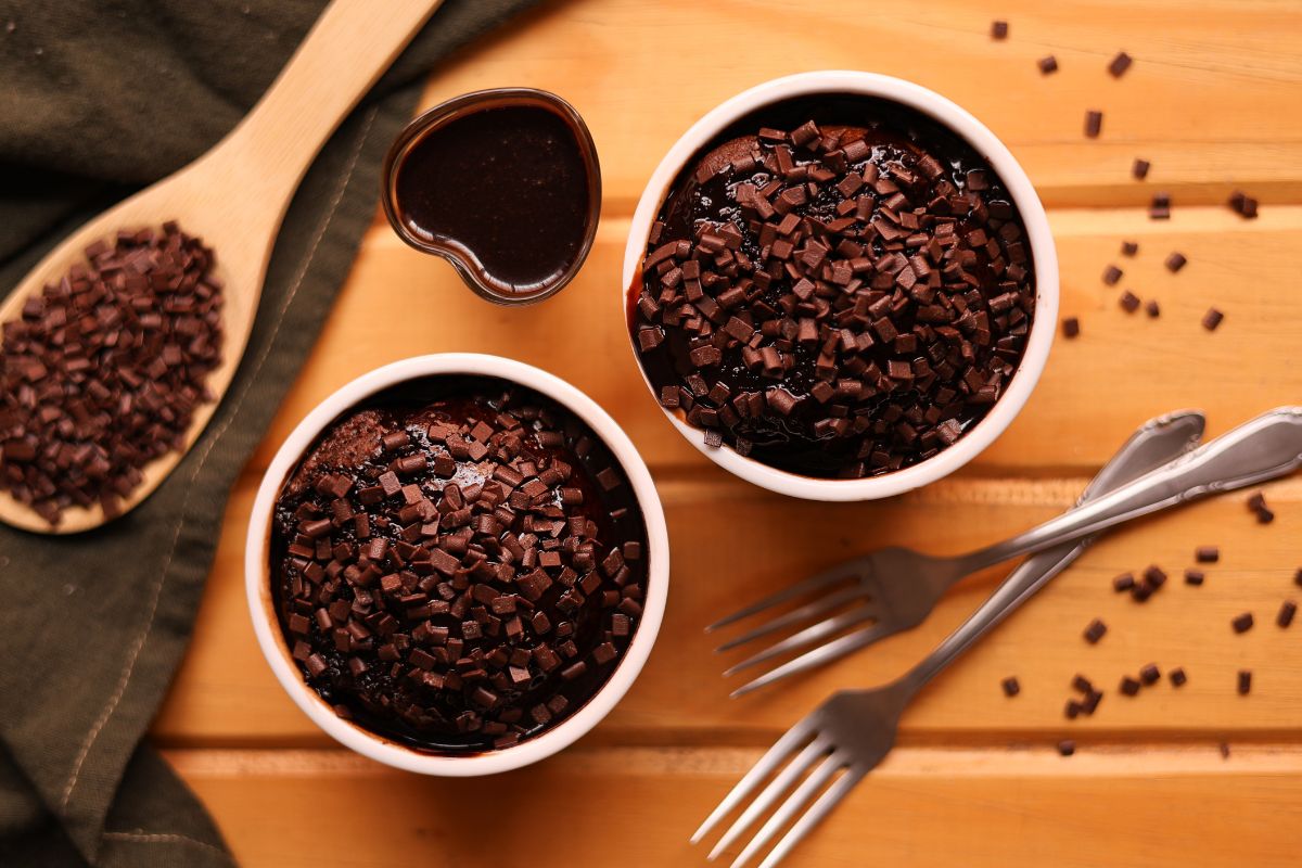 Bolo de chocolate para duas pessoas