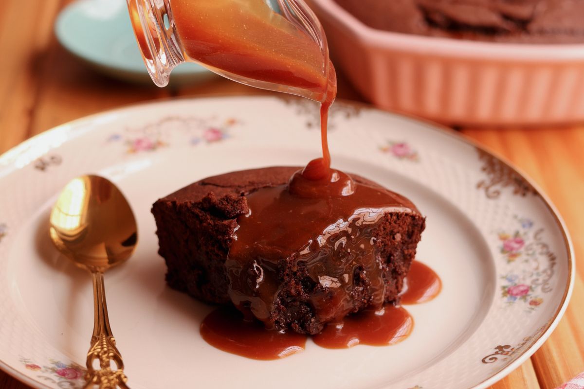 Brownie com caramelo