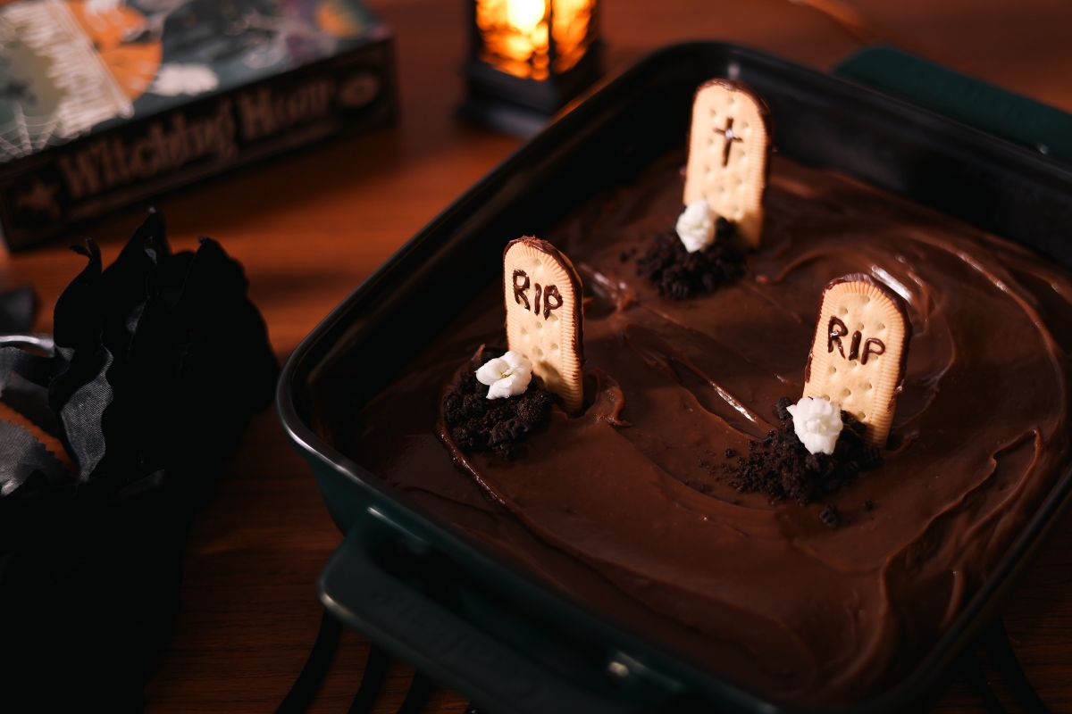Bolo cemitério de halloween - receita para o dia das bruxas